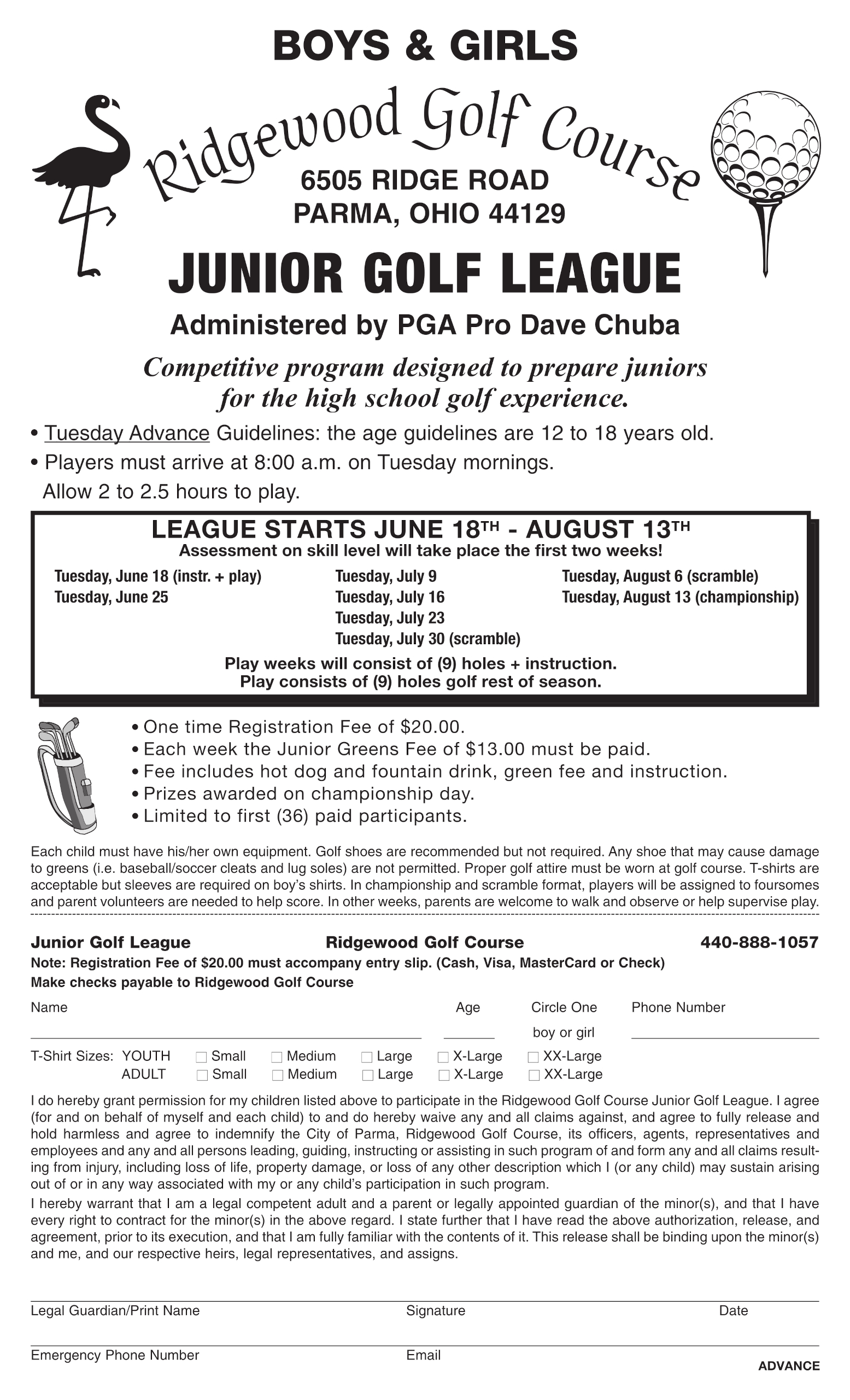 Ridgewood Golf Course | Junior League / Golf Camp - (March 2024) Ridgewood Golf Course Junior League / Golf Camp – (March 2024) RGC (2024) Junior Golf Camp Advanced Level Junior Golf (Flyer)