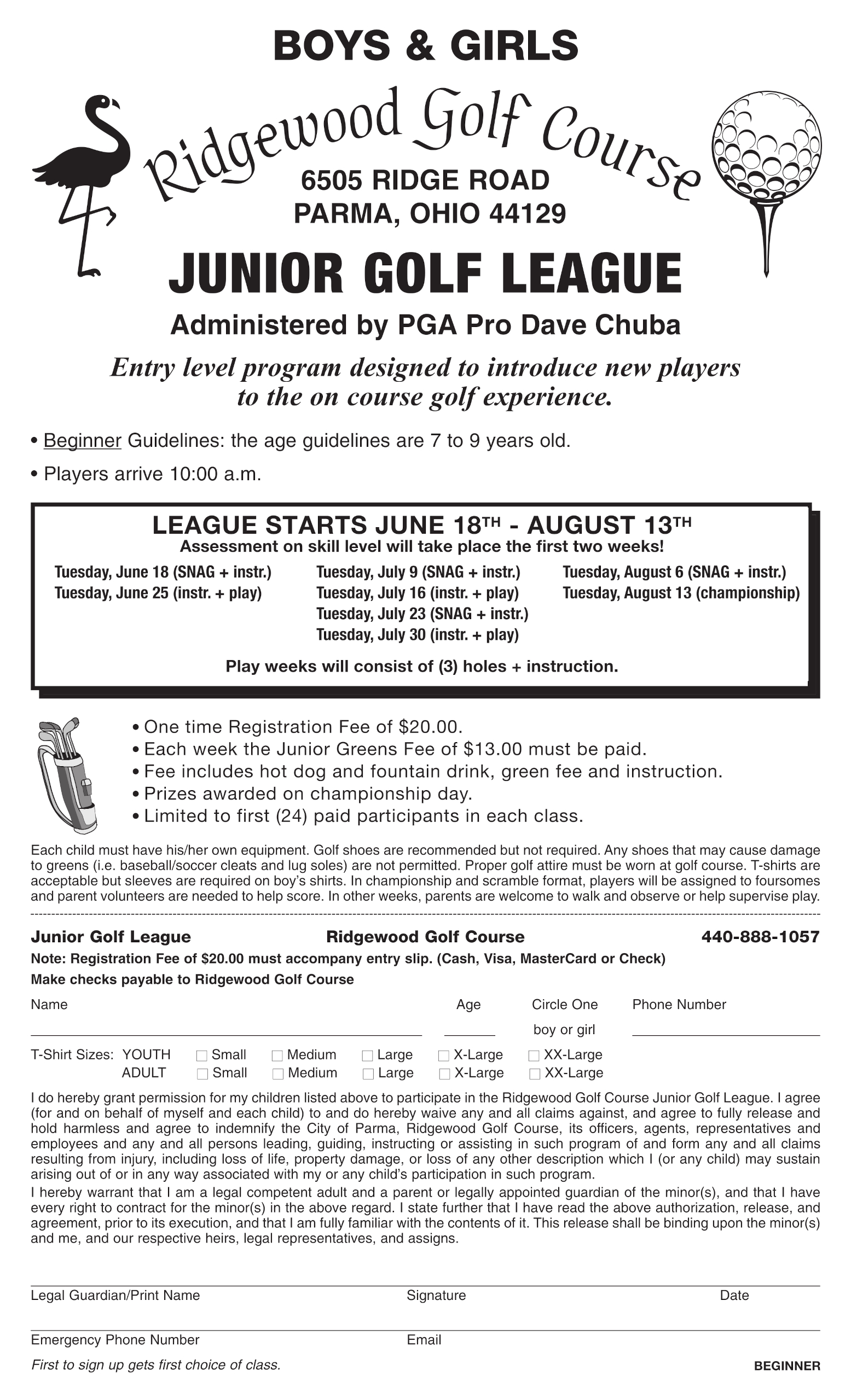 Ridgewood Golf Course | Junior League / Golf Camp - (March 2024) Ridgewood Golf Course Junior League / Golf Camp – (March 2024) RGC (2024) Junior Golf Camp Beginner Level Junior Golf (Flyer)