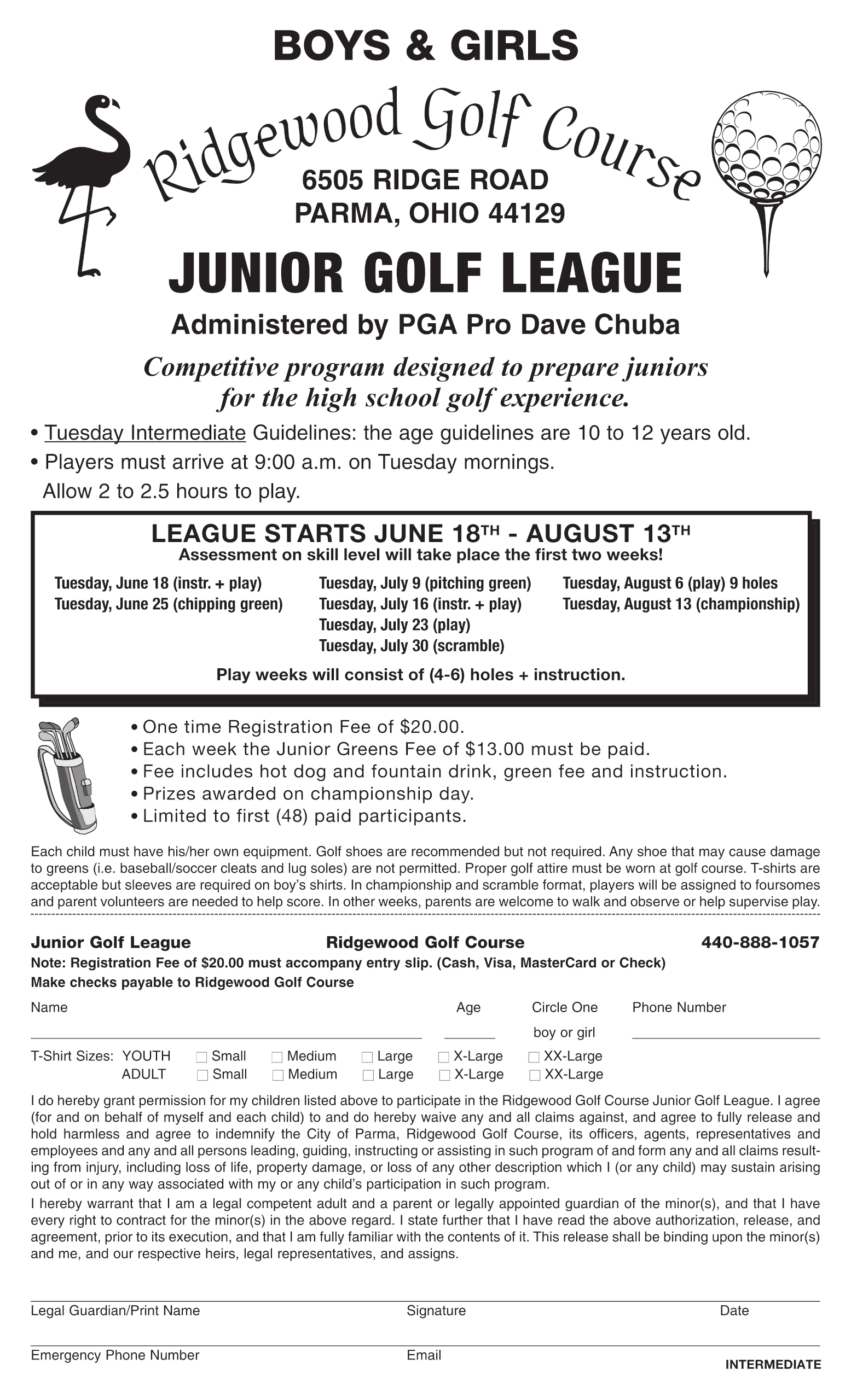 Ridgewood Golf Course | Junior League / Golf Camp - (March 2024) Ridgewood Golf Course Junior League / Golf Camp – (March 2024) RGC (2024) Junior Golf Camp Intermediate Level Junior Golf (Flyer)